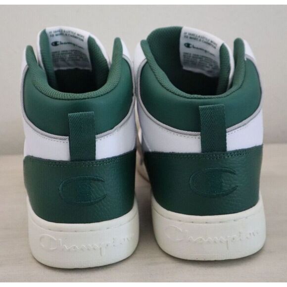 Champion Men's Sz 11.5M White/Green/Chalk 5 On 5 Hi Casual Sneakers Shoes - Picture 3 of 12